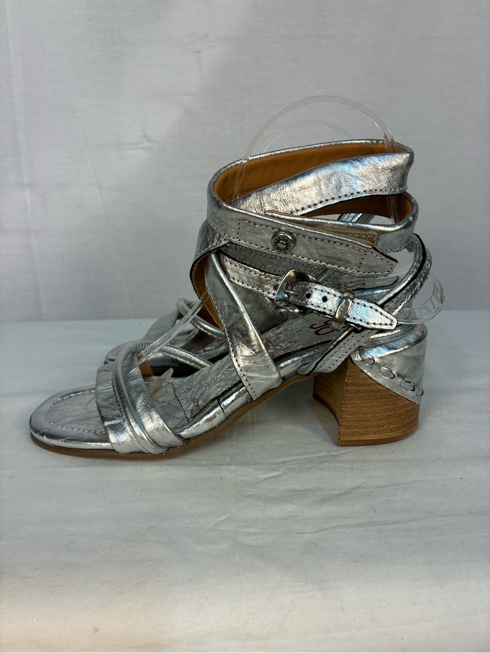 A.S.98 Mack Wrap Sandal in Silver Metallic 6 - Picture 3 of 8